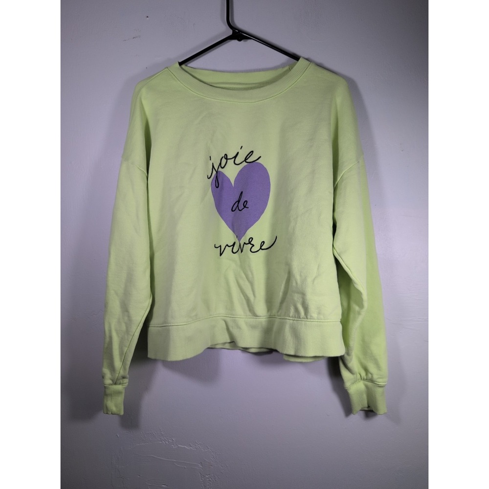 Anthropologie Maeve sweatshirt Small Line Green& Purple